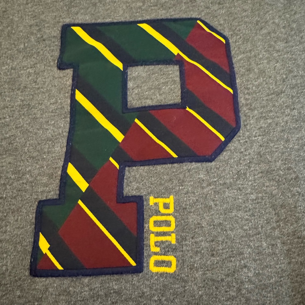 Polo Fleece Letterman Sweatshirt- Size M - Picture 4 of 10
